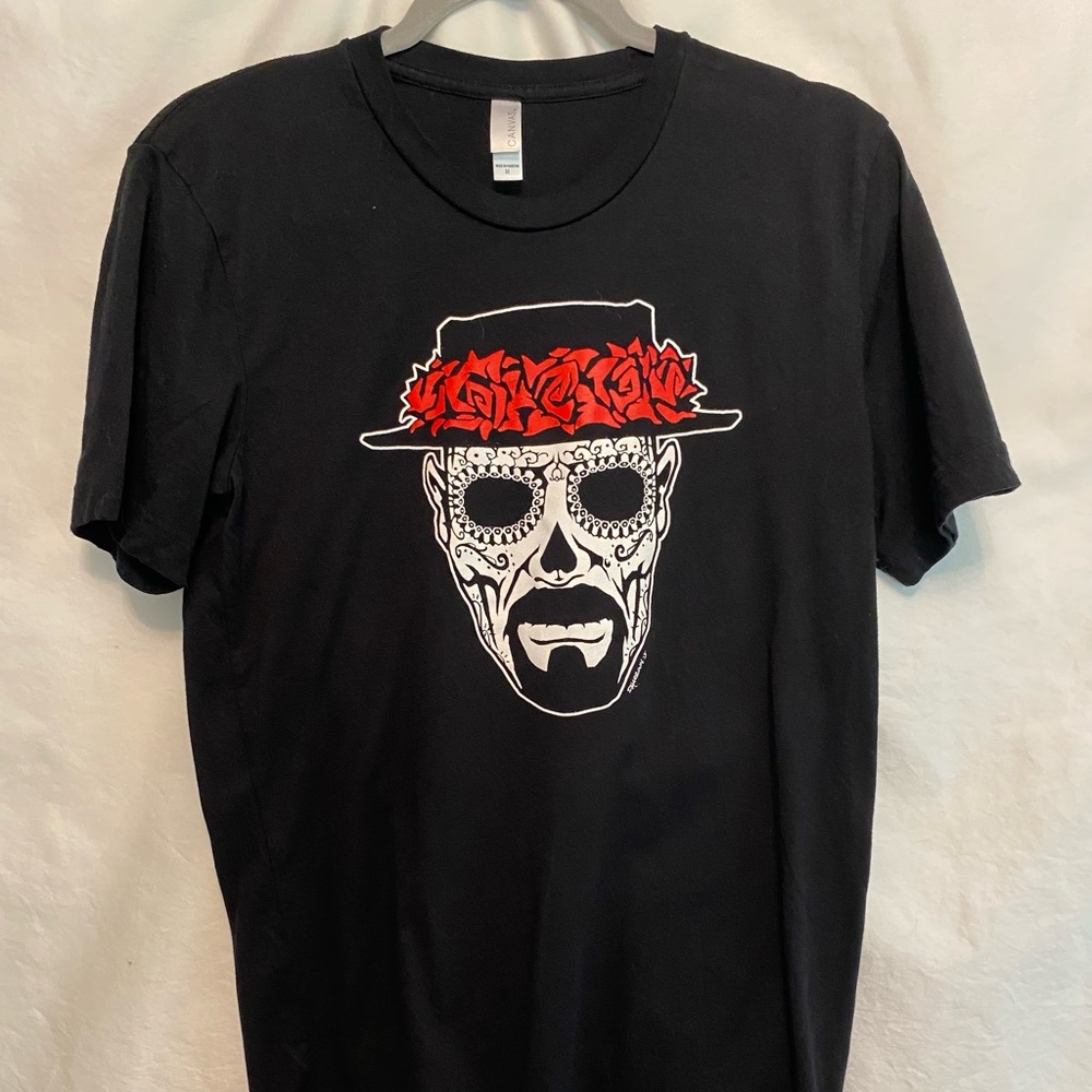 Canvas Vintage Art T Shirt. D. Harroun 2013 Voodoo Mask Man Graphic Tee Sz M